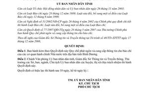 Quyết định 71/2008/QĐ-UBND Quy chế phát ngôn cung cấp thông tin báo chí Bình Dương