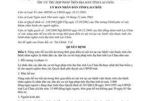 Quyết định 33/2008/QĐ-UBND nâng mức hỗ trợ tiền ăn điều trị nội trú bệnh nhân nghèo Lai Châu