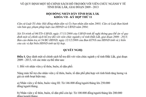 Nghị quyết 31/2008/NQ-HĐND chính sách hỗ trợ viên chức ngành y tế 2009 2013 Đắk Lắk
