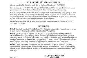 Quyết định 23/2008/QĐ-UBND chức năng nhiệm vụ quyền hạn và cơ cấu Sở NN và PTNT
