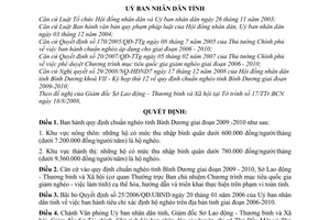 Quyết định 70/2008/QĐ-UBND chuẩn nghèo tỉnh Bình Dương