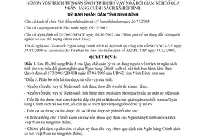Quyết định 2290/2008/QĐ-UBND sửa đổi Quyết định sử dụng vốn vay xóa đói giảm nghèo Ninh Bình