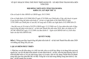 Nghị quyết 106/2008/NQ-HĐND Quy hoạch tổng thể phát triển kinh tế xã hội tỉnh Thanh Hóa đến 2020