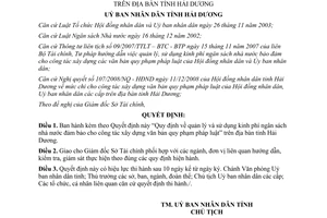 Quyết định 59/2008/QĐ-UBND kinh phí đảm bảo xây dựng văn bản Hải Dương