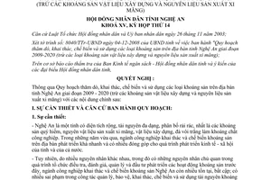 Nghị quyết 245/2008/NQ-HĐND thăm dò khai thác sử dụng khoáng sản Nghệ An 2009-2020