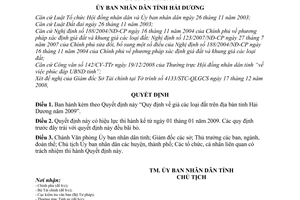 Quyết định 62/2008/QĐ-UBND quy định về giá các loại đất trên địa bàn tỉnh Hải Dương năm 2009