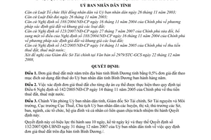 Quyết định 76/2008/QĐ-UBND quy định đơn giá thuê đất trên địa bàn tỉnh Bình Dương