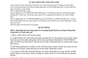 Quyết định 25/2008/QĐ-UBND chế độ thu nộp quản lý sử dụng lệ phí cấp bản sao