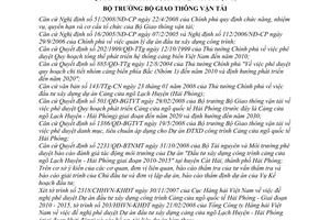 Quyết định 3793/QĐ-BGTVT Dự án đầu tư xây dựng Cảng cửa ngõ quốc tế Hải Phòng