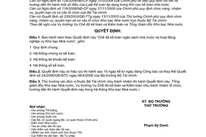 Quyết định 120/2008/QĐ-BTC Chế độ kế toán ngân sách nhà nước và hoạt động nghiệp vụ Kho bạc Nhà nước