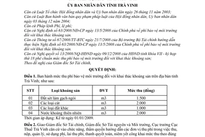 Quyết định 23/2008/QĐ-UBND mức thu phí bảo vệ môi trường