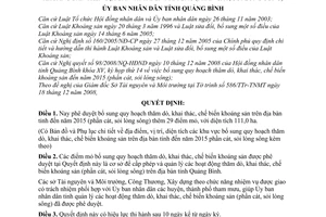 Quyết định 24/2008/QĐ-UBND quy hoạch thăm dò, khai thác, chế biến khoáng sản