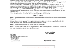 Quyết định 4085/QĐ-BNN-KHCN Hướng dẫn đánh giá tác động môi trường trong chế biến thủy sản