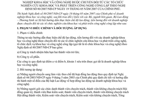 Thông tư 31/2008/TT-BLĐTBXH chế độ lao động, tiền lương doanh nghiệp khoa học công nghệ chuyển đổi hướng dẫn Nghị định  80/2007/NĐ-CP
