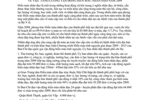 Chỉ thị 24/2008/CT-UBND tăng cường vận động hiến máu nhân đạo năm 2009