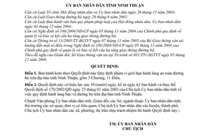 Quyết định 377/2008/QĐ-UBND quy định phạm vi giới hạn hành lang an toàn đường bộ tỉnh Ninh Thuận