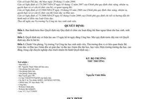 Quyết định 72/2008/QĐ-BGDĐT Quy định tổ chức các hoạt động thể thao ngoại khoá cho học sinh, sinh viên