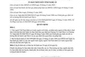 Quyết định 84/2008/QĐ-UBND người Việt Nam định cư ở nước ngoài sở hữu nhà ở Nghệ An