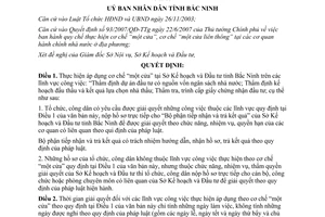 Quyết định 174/2008/QĐ-UBND thực hiện cơ chế một cửa tại Sở Kế hoạch Đầu tư Bắc Ninh