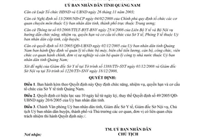 Quyết định 52/2008/QĐ-UBND chức năng nhiệm vụ quyền hạn cơ cấu tổ chức của Sở Y tế Quảng Nam