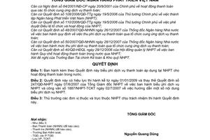 Quyết định 849/QĐ-NHPT biểu phí dịch vụ thanh toán qua Ngân hàng Phát