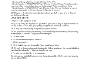Thông tư 09/2008/TT-BTTTT quản lý sử dụng tài nguyên internet