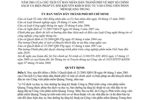 Quyết định 90/2008/QĐ-UBND chính sách và biện pháp ưu đãi khuyến khích đầu tư vào Công viên phần mềm Quang Trung