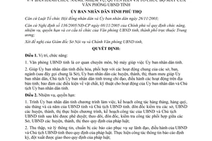 Quyết định số 3969/2008/QĐ-UBND tổ chức bộ máy Văn phòng ủy ban tỉnh Phú Thọ