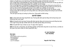 Quyết định 4128/QĐ-BNN-KHCN Hướng dẫn đánh giá tác động môi trường trong nuôi trồng thuỷ sản nước ngọt