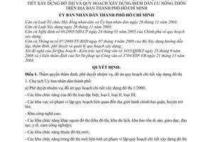 Quyết định 93/2008/QĐ-UBND thẩm quyền thẩm định, phê duyệt nhiệm vụ, đồ án quy hoạch xây dựng đô thị và xây dựng điểm dân cư nông thôn, TPHCM