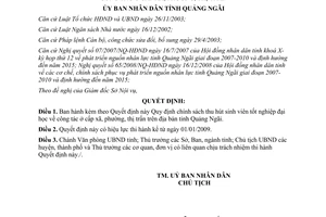 Quyết định 458/2008/QĐ-UBND thu hút sinh viên Đại học công tác ở xã Quảng Ngãi