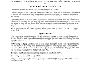 Quyết định 108/2008/QĐ-UBND vốn xây dựng cải tạo nâng cấp bệnh viện đa khoa Nghệ An