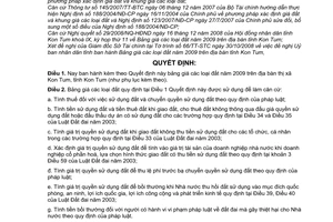 Quyết định 58/2008/QĐ-UBND bảng giá đất năm 2009 trên địa bàn thị xã Kon tum, tỉnh Kon tum