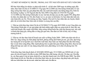 Chỉ thị 30/2008/CT-UBND nhiệm vụ trước trong sau Tết Nguyên đán Kỷ Sửu 2009