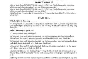 Quyết định 47/2008/QĐ-BYT quy định chức năng, nhiệm vụ, quyền hạn và cơ cấu tổ chức của Vụ Trang thiết bị và Công trình y tế thuộc Bộ Y tế