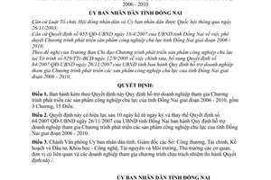 Quyết định 95/2008/QĐ-UBND hỗ trợ doanh nghiệp tham gia Chương trình phát triển các sản phẩm công nghiệp chủ lực