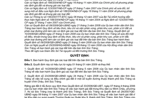 Quyết định 42/2008/QĐ-UBND giá đất trên địa bàn tỉnh Sóc Trăng