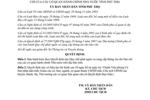 Quyết định 4036/2008/QĐ-UBND Quy chế phát ngôn cung cấp thông tin cho báo chí Phú Thọ