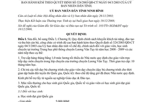 Quyết định 2399/2008/QĐ-UBND sửa đổi chính sách đào tạo thu hút cán bộ Ninh Bình