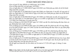 Quyết định 65/2008/QĐ-UBND tỷ lệ thu lệ phí trước bạ xe ô tô