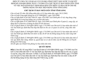 Quyết định 2640/QĐ-UBND sửa đổi Quyết định 1935/QĐ-UBND,Quyết định 1936/QĐ-UBND  khai báo hộp thư điện tử Tỉnh Vĩnh Long