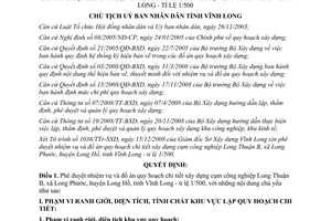 Quyết định 2639/QĐ-UBND năm 2008 nhiệm vụ quy hoạch chi tiết cụm công nghiệp Long Thuận B Vĩnh Long