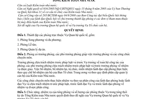 Quyết định 1570/QĐ-KTNN thành lập các phòng trực thuộc Vụ Quan hệ quốc tế