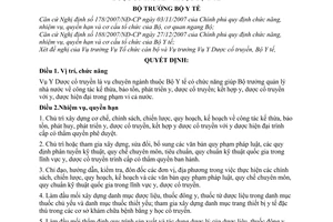 Quyết định 49/2008/QĐ-BYT quy định chức năng, nhiệm vụ, quyền hạn và cơ cấu tổ chức của Vụ Y dược cổ truyền thuộc Bộ Y tế