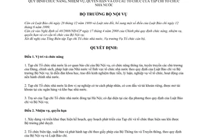 Quyết định 1738/QĐ-BNV quy định chức năng, nhiệm vụ, quyền hạn và cơ cấu tổ chức của Tạp chí Tổ chức nhà nước