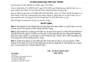 Quyết định 40/2008/QĐ-UBND Nhiệm vụ quyền hạn cơ cấu tổ chức Sở Tài nguyên Môi trường Sóc Trăng