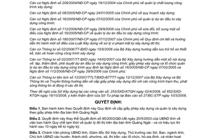 Quyết định 477/2008/QĐ-UBND Quy định cấp giấy phép xây dựng và quản lý xây dựng