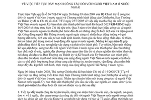 Chỉ thị 33/CT-UBND 2008 đẩy mạnh công tác đối với người Việt Nam ở nước ngoài Hải Phòng