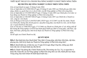 Quyết định 125/2008/QĐ-BNN quy định trang phục,phù hiệu,cấp hiệu,biển hiệu,phương tiện,thiết bị kỹ thuật Thanh tra Nông nghiệp và Phát triển nông thôn