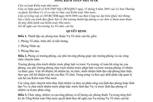 Quyết định 1566/QĐ-KTNN thành lập các phòng trực thuộc Vụ Tổ chức cán bộ